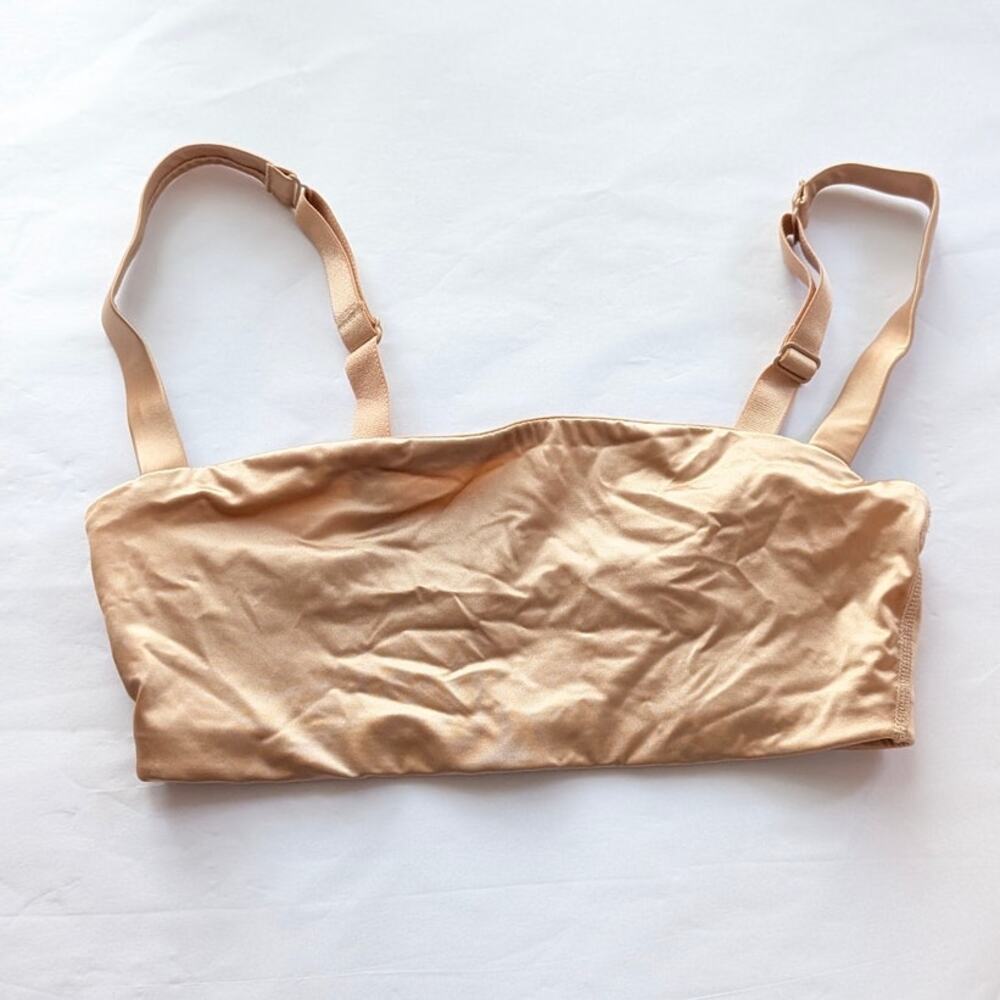SKIMS Seamless Sculpt Scoop-neck Stretch-woven Nude Bra/Bralette, size XS